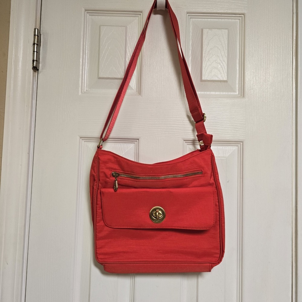 Baggallini Red Crossbody Bag with Gold Hardware